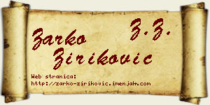 Žarko Ziriković vizit kartica